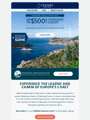 Azamara Club Cruises - The Lure of the European Coast