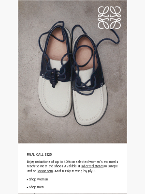 Loewe - Now live: SS25 sale