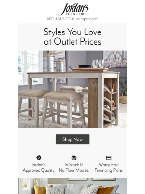 Jordan's Furniture - Outlet Styles at Prices You'll Love!