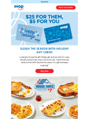 IHOP - 🎁 Holiday Shop with a $5 Bonus Card