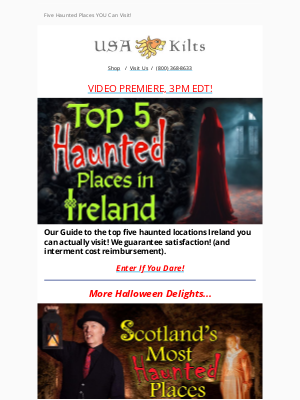 USA Kilts - Top 5 Irish Haunts!