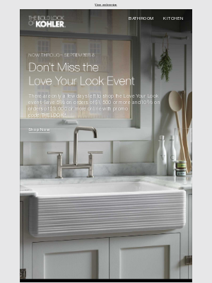 Kohler Co. - Only a Few Days Left to Save