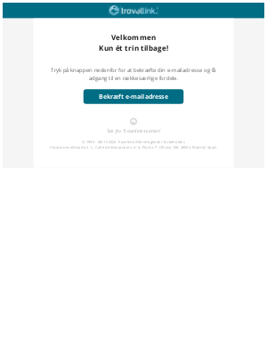 Travellink (Denmark) - Bekræft din e-mailadresse