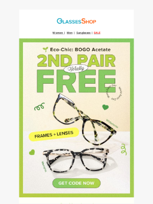 GlassesShop - 💚Two Pairs of Acetate Eyeglasses, One Price!