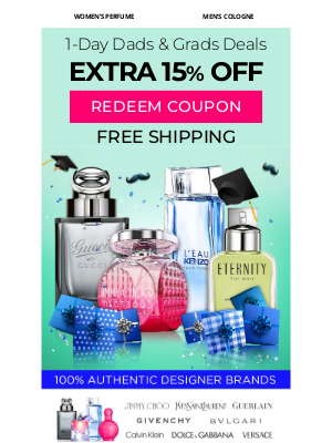 FragranceX - Dads and Grads Sale Extra 15% Off Today Only