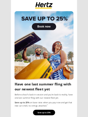 Hertz - ☀️Save up to 25% on your end-of-summer getaway, Luther