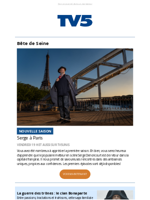 TV5 Unis (Canada) - 🥐 Serge à Paris, nouvelle saison!