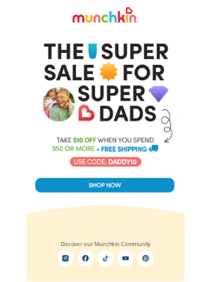 Munchkin - Father’s Day Sale is On: Save $10 on $50+