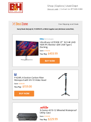 B&H Photo Video - Today's Deals: 💰$190 OFF! Dell UltraSharp 27