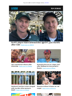 9NOW (Australia) - Ex-AFL player dies months after twin brother | Australian jailed in Russia after 'sham trial'