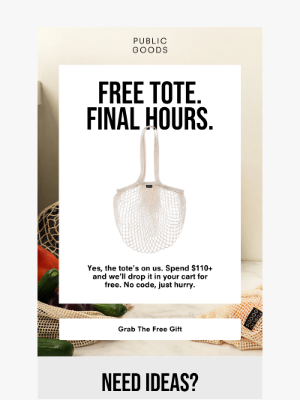 Public Goods - Final hours to get your FREE Mesh Tote ⏰