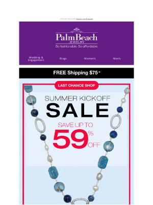 PalmBeach Jewelry - Last Chance Shop - up to 59% OFF Site-Wide!🌸