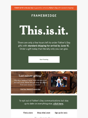 Framebridge - Standard shipping ends TODAY!