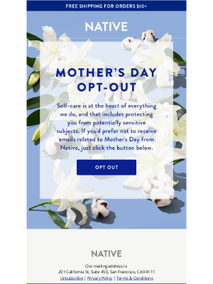 Native - Mother’s Day Opt Out 💙