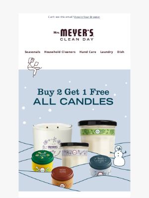 Mrs. Meyer’s Clean Day - Ending soon—Buy 2 Get 1 Free All Candles