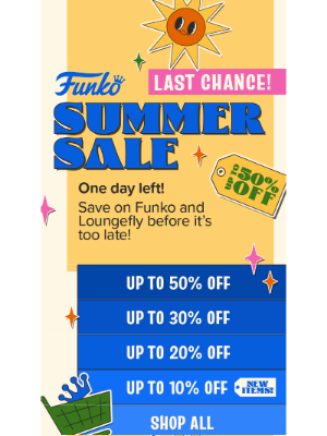 Funko - Final Day to Save Up to 50%!