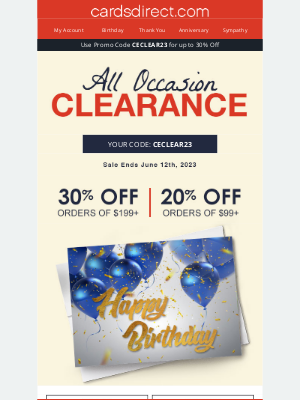 CardsDirect - Clearance Sale 🤩 SAVE 30% on All-Occasion Cards!