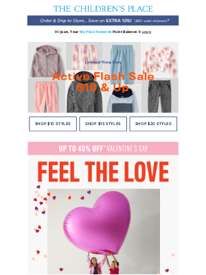 The Children's Place - Whole Lotta 💘 up to 40% Off V-Day