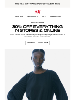 H&M - 30% off is giving holiday-chic