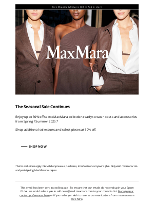 Max Mara - New Styles Added: Spring/Summer 2025 Sale