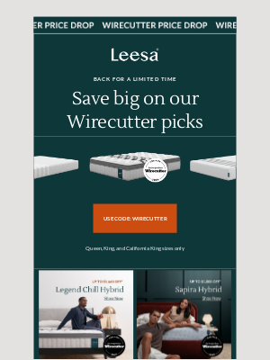 Leesa - Subscriber Exclusive: The Wirecutter Price Drop is back