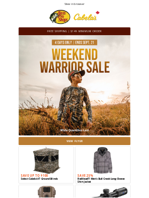 Cabela's (Canada) - NEW DEALS: Weekend Warrior Sale