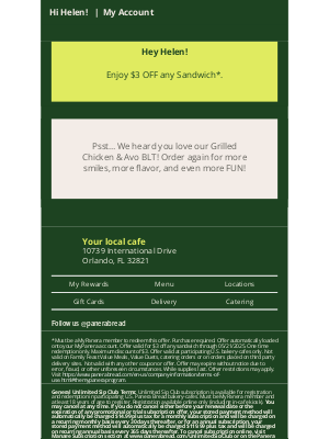 Panera Bread - Enjoy now – thank us later