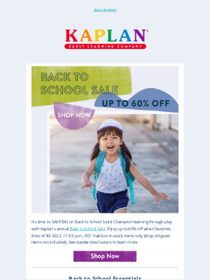 Kaplan Early Learning - 🎉Back to School SALE Starts Now! Stock Up on Savings