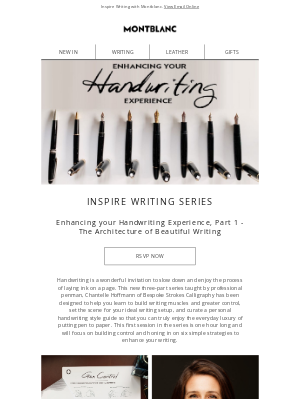 Montblanc - Join our next Inspire Writing class, Enhancing your Handwriting Experience, Part 1