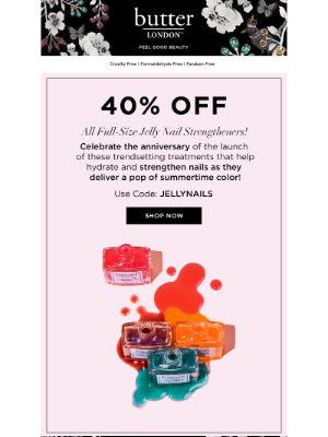 Butter London - LAST CHANCE! 40% Off Jelly Nail Treatments Ends Tonight!