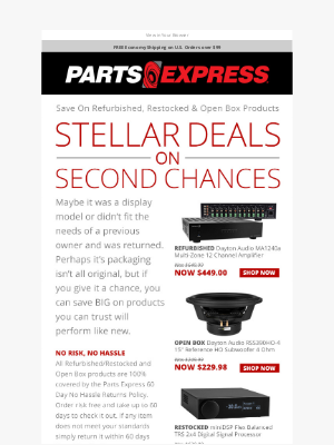 Parts Express - Stellar Deals on Second Chances!