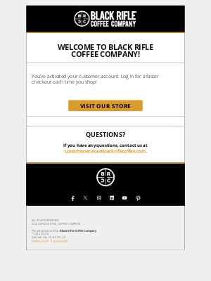 Black Rifle Coffee - Your Account Has Been Created