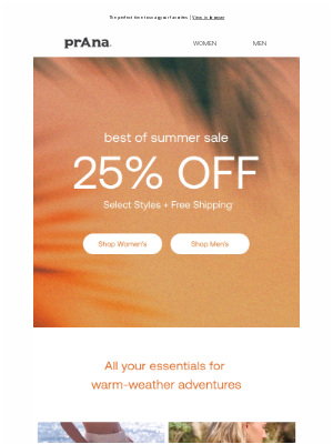 prAna - 25% Off Summer Essentials