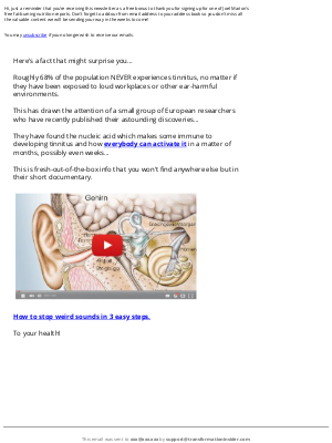 Joel Marion's Transformation Insider - Become immune to tinnitus just like 68% of people