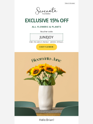 Serenata Flowers (United Kingdom) - Let’s step into June with flowers! 🌼