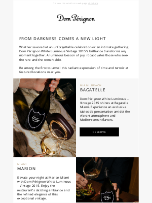 Dom Pérignon - Dine with Dom Pérignon in Miami