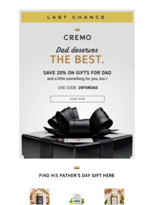 Cremo - Last chance to save 20%