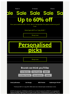 ASOS (Australia) - Sale: up to 60% off is here!