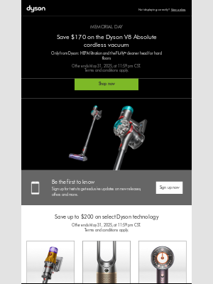 Dyson - Exclusive savings. Save $170 on the Dyson V8 Absolute cordless vacuum.