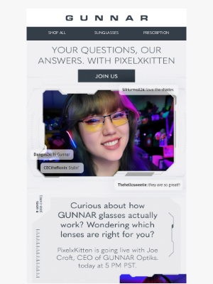 GUNNAR Optiks - Ask Us Anything — LIVE with PixelxKitten & GUNNAR