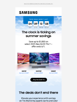 Samsung - loremipsumdolor, ⏳ these Memorial Day TV savings won’t last!