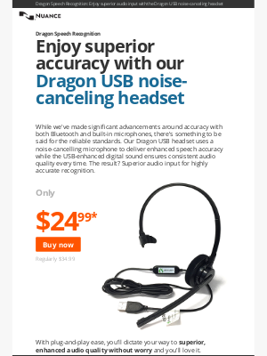 Nuance Communications - Dragon Speech Recognition: Enjoy superior audio input with the Dragon USB noise-canceling headset