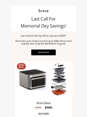 Brava - ⏰ Last Call: $300 Off Brava Ends Soon!