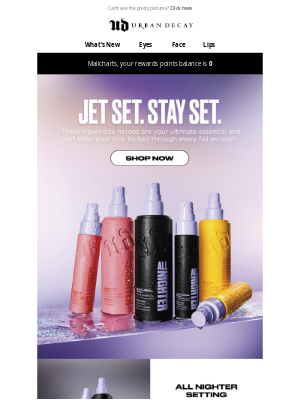 Urban Decay - Jet Set. Stay Set. Your Fall Escape Starts Here!