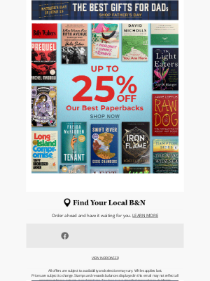 Barnes & Noble - Up to 25% Off Our Best Paperbacks