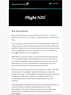 Air New Zealand - dianna, we've embarked on our most important journey yet