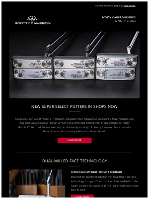 Scotty Cameron - Scotty Cameron Enews - New Super Select Putters In Shops Now