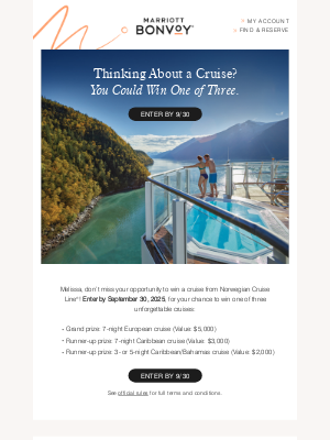 Marriott International - Reminder: There’s Still Time to Win a Free Cruise