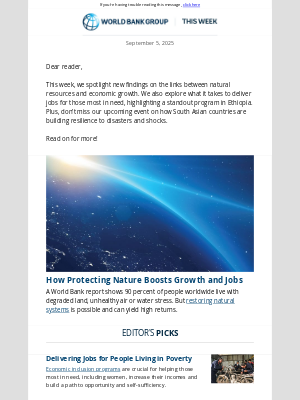 World Bank - Why nature matters for growth and jobs