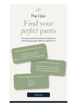 ADAY - Pop Quiz: Find you perfect pants